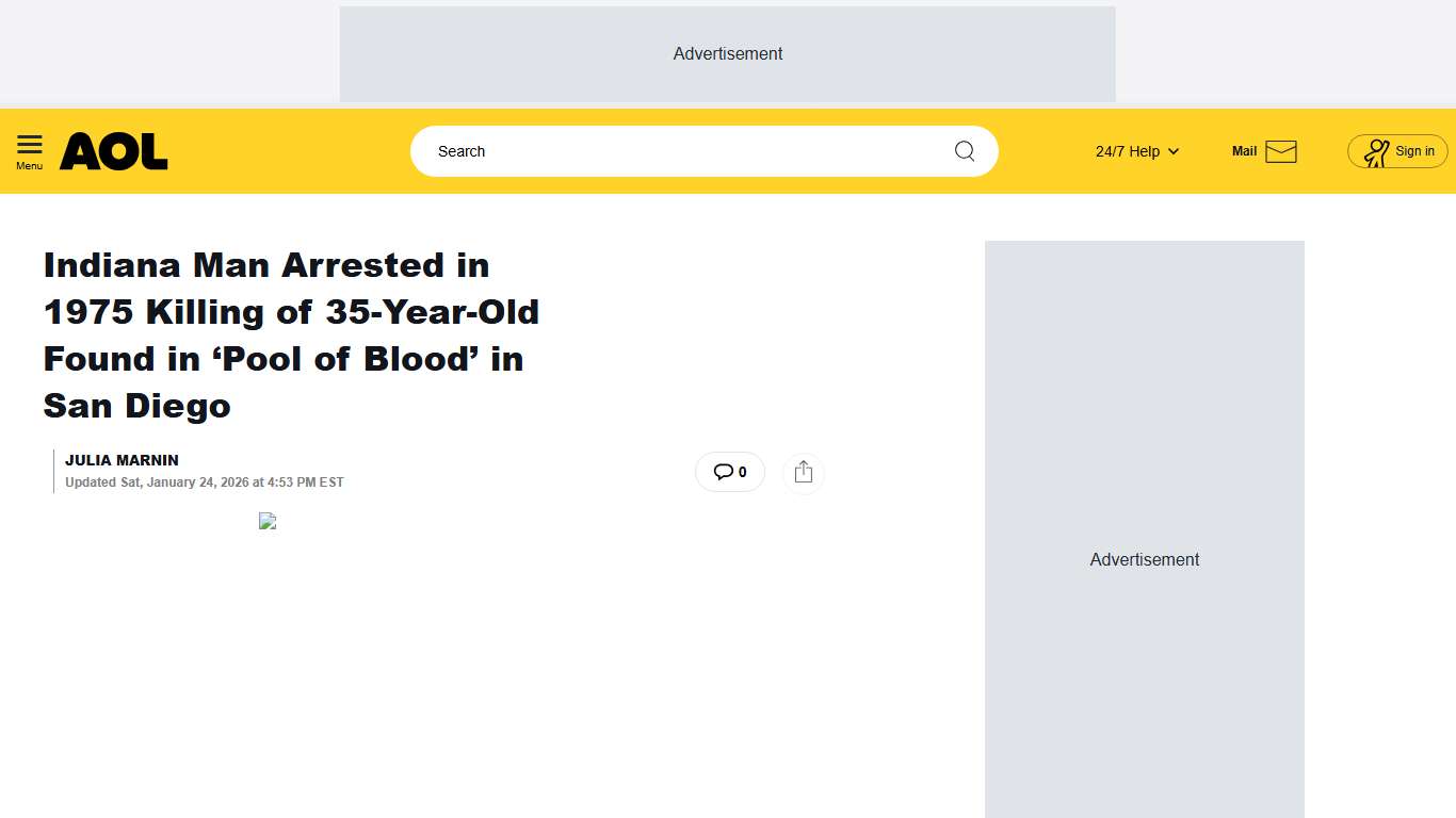 Indiana Man Arrested in 1975 Killing of 35-Year-Old Found in ‘Pool of Blood’ in San Diego - AOL